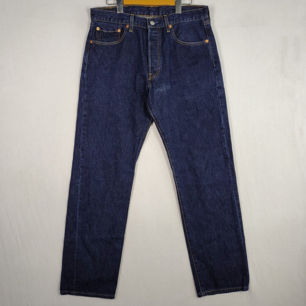 Levis 501 Original Fit Jeans Dark Wash Indigo Button Fly Made in Canada 33x32